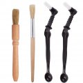 Coffee Brush Set 4 Pieces Espresso Machine Cleaning Include Wooden For Grinders And Nylon Group Head 