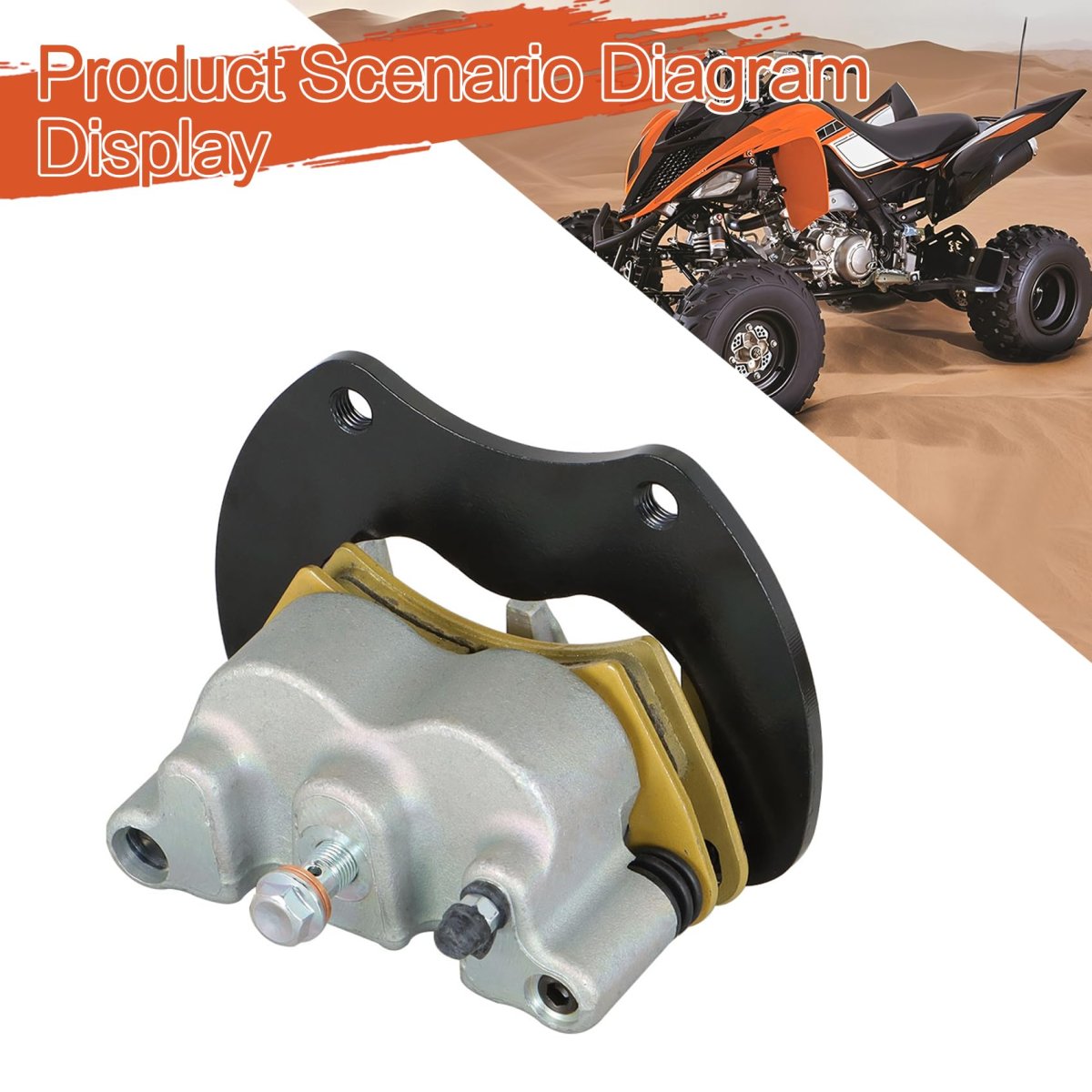 Rear Right Brake Caliper With Pads For Polaris Rzr Xp 4 1000 2014 2017 Replacement