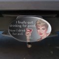 I Finally Quit Drinking For Good Now Drink Evil Funny Humor Oval Tow Trailer Hitch Cover Plug Insert