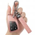 Qfungye For 2022 2023 Chevy Silverado 1500 Gmc Sierra Key Fob Cover With Leatherchain Soft Tpu Protection Key Case Pink 
