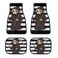 Halloween Skull Skeleton Car Floor Mats Automotive Death With Scythe Rubberpet 4a Pieces Set All Weather Protector Non-slip 