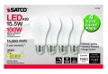 4pk Satco 15 5w 120v A19 Led E26 Medium Base 1600 Lumens 3000k