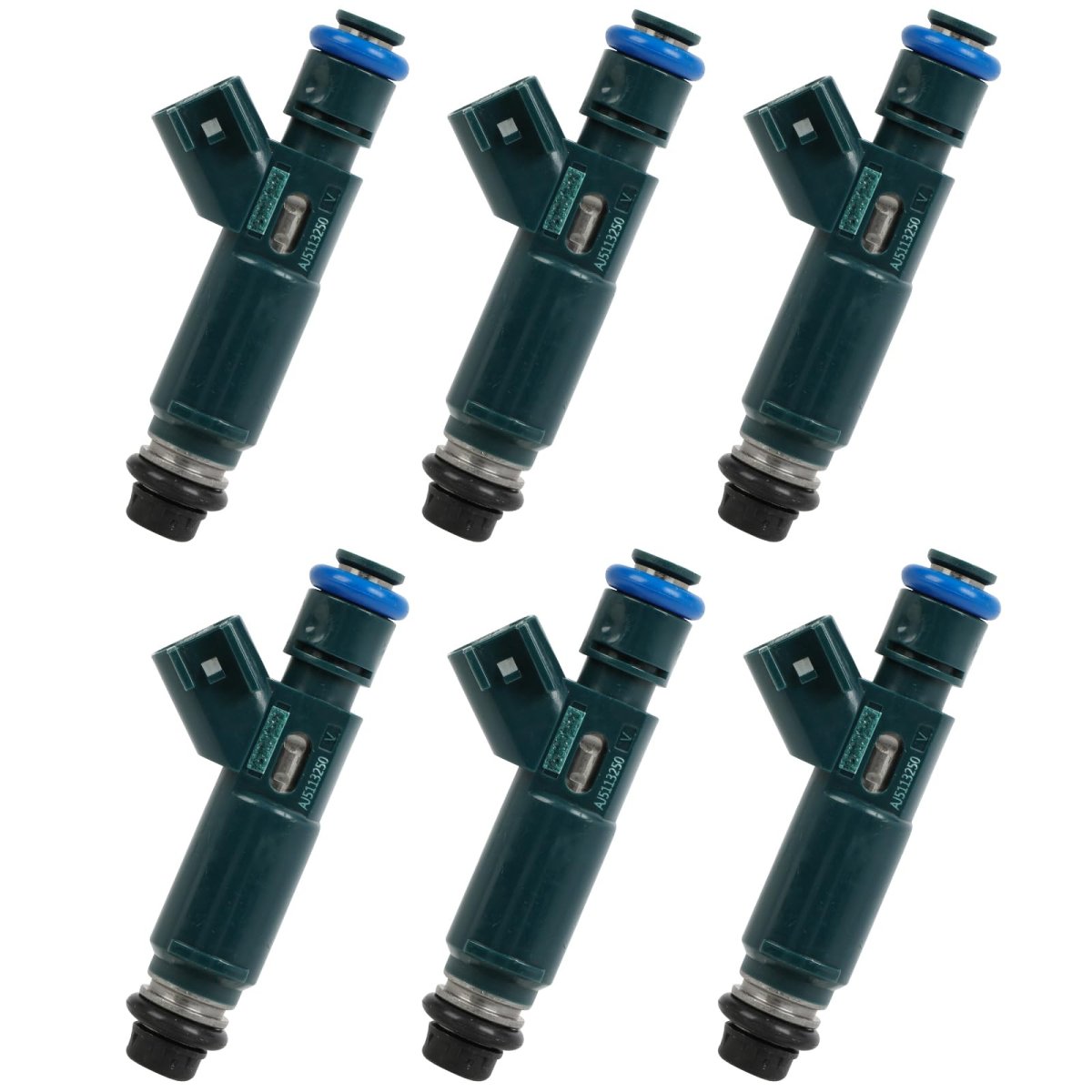 Fuel Injectors For Mazda 6 2003 To 2008 And Mpv 2002 20 Fj826 Aj5113250 Set Of 6 With O Rings Gas Type Metal Composite Plastic