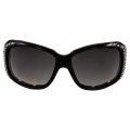 Rodeo Queen 2 Pairs Of Padded Motorcycle Sunglasses For Women Fashionable Black Frame W Bling Rhinestones Smoke Gradient Lenses 