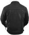 Mens Asymmetrical Vented Leather Motorcycle Jacket With 2 Utility Storage Pockets Black X Large Team24001cmj 