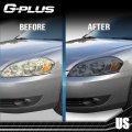 G-plus Front Headlight Lenses Cover Compatible With 2006-2016 Chevy Impala Limited Left Right Side Replacement Pair Smoky Lens