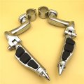 Smt Motorcycle Chrome 360 Adjustable Peg Mounting Kit Stiletto Shape Footrest Foot Pegs For V-star Roadstar Suzuki Boulevard