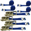 4 Pack 1 In Ratchet Straps With L Track Fittings 6 Ft Blue 733 Lb Load Limit 3500 Webbing Strength 