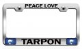 Peace Love Tarpon Fishing Chrome Metal License Plate Frame Tag Holder K28 
