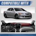 Front Abs Molded Dash Board Cover Cap Overlay Compatible With Acura Tl 2004-2008 Textured Maroon