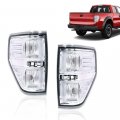 G-plus Chrome Trim Tail Lights Brake Lamps Pair With Bulb Compatible 2009-2014 Ford F150 Fo2818148 Fo2819148 Fo2818150 White