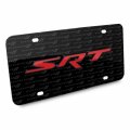 Ipick Image For Dodge Jeep Srt In Red 3d Logo On Pattern Black Solid Aluminum Metal License Plate