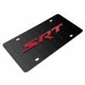 Ipick Image For Dodge Jeep Srt In Red 3d Logo On Pattern Black Solid Aluminum Metal License Plate