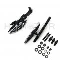 Hongk- Motorcycle Flame Style Rearview Mirror Compatible With Any Cruiser Chopper Custom Black B01c0sr0pc