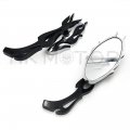 Hongk- Motorcycle Flame Style Rearview Mirror Compatible With Any Cruiser Chopper Custom Black B01c0sr0pc