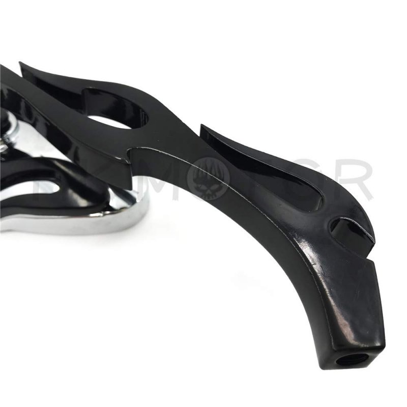 Motorcycle Flame Style Rearview Mirror For Any Cruiser Chopper Custom Black B01c0sr0pc