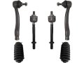 Front Tie Rod End Set 6 Piece For 1996-2000 Honda Civic With Power Steering Only 