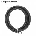 X Autohaux 5ft 6an Fuel Hose An6 3 8 Universal Braided Nylon Stainless Steel Cpe Oil Gas Line Black