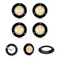 Clear Amber 2 In Round Surface Mount Clearance Marker Led With Black Bezel Kit 4 Pack Water Resistant 12v Elk-102051ca-4b 