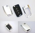 Originaleuro Chrome Euro Remote Flip Key Cover Case Skin Shell Cap Fob Protection For Vw Mk7 7 
