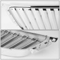 Chrome Badgeless Abs Plastic Vertical Front Bumper Grille Compatible With Lexus Is300 2001-2005