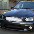 Chrome Badgeless Abs Plastic Vertical Front Bumper Grille Compatible With Lexus Is300 2001-2005