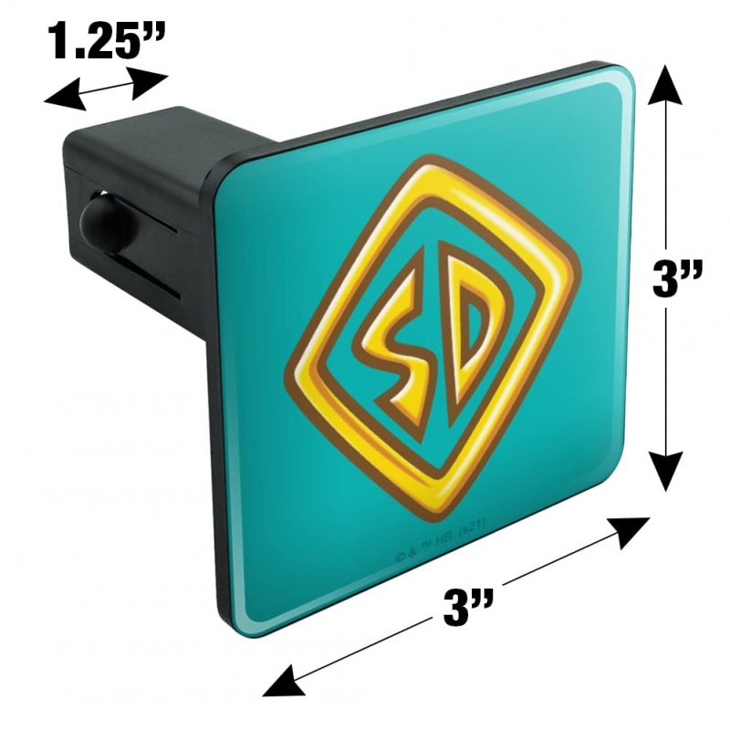 Scooby Doo Tow Trailer Hitch Cover Plug Insert For 1 25 In Receivers Black Abs Plastic With Uv Resistant Resin Top Design