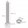 Uxcell M6 X 45mm Hex Head Screws Bolts Nuts Flat Lock Washers Kits 304 Stainless Steel Fully Thread Hexagon 6 Sets