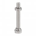 Uxcell M6 X 45mm Hex Head Screws Bolts Nuts Flat Lock Washers Kits 304 Stainless Steel Fully Thread Hexagon 6 Sets