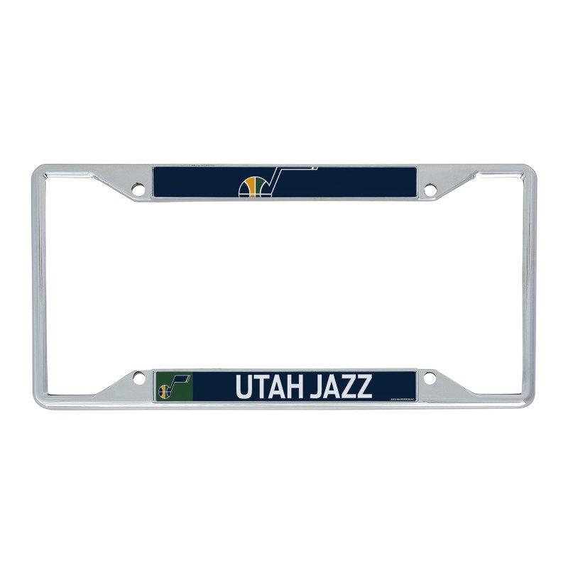 Utah Jazz Team Nba Metal License Plate Frame For Front Or Back Of Car Officially Licensed Up Close