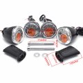 Httmt- Front Rear Both Side Clear Led Running Brake Turn Signal Glossy Black Indicator Light Compatible With H-d Xl 883 1200