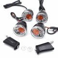 Httmt- Front Rear Both Side Clear Led Running Brake Turn Signal Glossy Black Indicator Light Compatible With H-d Xl 883 1200