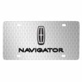 Ipick Image For Lincoln Navigator 3d Logo On Front Grill Pattern 12 X6 Brushed Aluminum License Plate