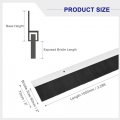 Uxcell 2pcs Door Brush Bottom Sweep H-shape Aluminum Alloy Base With 2-inch Nylon For Home Industrial 39-inch L X 3-inch W