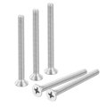 30 Pcs M4-0 7x45 Machine Screws Phillips Pan Cross Head Fasteners Bolts Stainless Steel Silver For Wall Socket House Repairs 