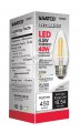 S9569 Led Light Bulb C11 Torpedo Shape Medium Base 40 Watt Equivalent Dimmable 2700 Kelvin 470 Lumens Glass 3 5 In Length