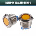 X Autohaux 5 Pcs Led Indicator Light 19mm 12v Ac Dc Metal Shell Waterproof Pilot Dash Signal Lamp For Car Truck Boat Interior