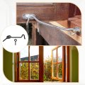 6pcs Swivel Cabin Hook And Eye Latch 2 5 Door Window Locks Iron With Mounting Screws For Wood Closet Cabinet Black 