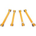 0-6 Adjustable Upper Lower Control Arms For 1994-1999 Dodge Ram 1500 2500 3500 4x4 4pcs Steel Powder Coated Orange 