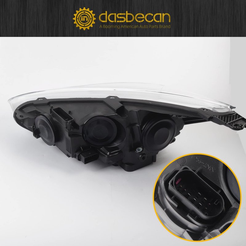 Dasbecan Halogen Headlights Assembly With Bulbs For Ford Focus 3rd Gen 2015-2018 W O Led Drl Right Passenger Side Chrome