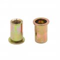 Uxcell 10pcs 1 2-13 Unc Car Flat Head Rivet Nut Insert Bronze Tone