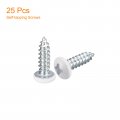 Uxcell St4x14mm White Screws Self Tapping 25pcs Pan Head Phillips Wood For Woodworking