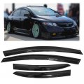 Rain Guards Side Window Visor Vent Outside Mount 4 Piece Set For 2006 2011 Honda Civic Door Sedan Smoke Pmma Material Uv 