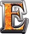 Reflective Inferno Flames Letter E 