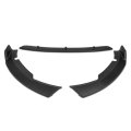 Auto Dynasty 3pcs Stp-style Car Front Bumper Lip Spoiler Wing Body Kit Compatible With Sonata 15-17 Matte Black