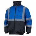 Vendace High Visibility Reflective Safety Jackets For Men Polar Fleece Lining Ansi Class 1 Hi Vis Winter Bomber Jacket Hoodie 