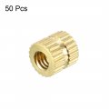 Uxcell Knurled Insert Nuts 50pcs M4 X 6mm Length 6 4mm Od Female Thread Brass Threaded Embedment Nut For 3d Printer