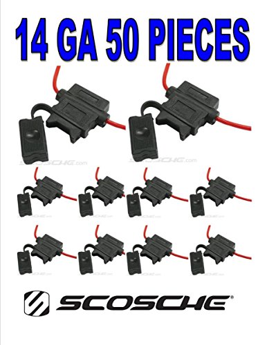 50 Pcs Scosche 14 Ga Atc Heavy Duty Fuse Holder 12 Volt Automotive Copper Wire