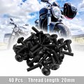Uxcell 40pcs Black Aluminum Alloy Motorcycle Hex Socket Head Bolts Screws M6 X 20
