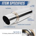 Universal 2 Inches Straight-through Muffler With Double Walled Slant Diagonal Cut Tip Stainless Steel